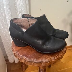 Dansko Black Leather Ankle Booties